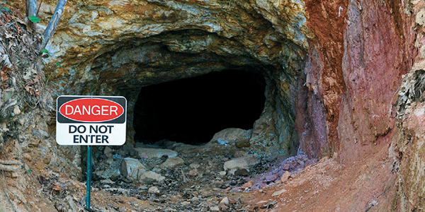 Abandoned mines pose significant safety risks including continued emission of harmful mining-related dusts.